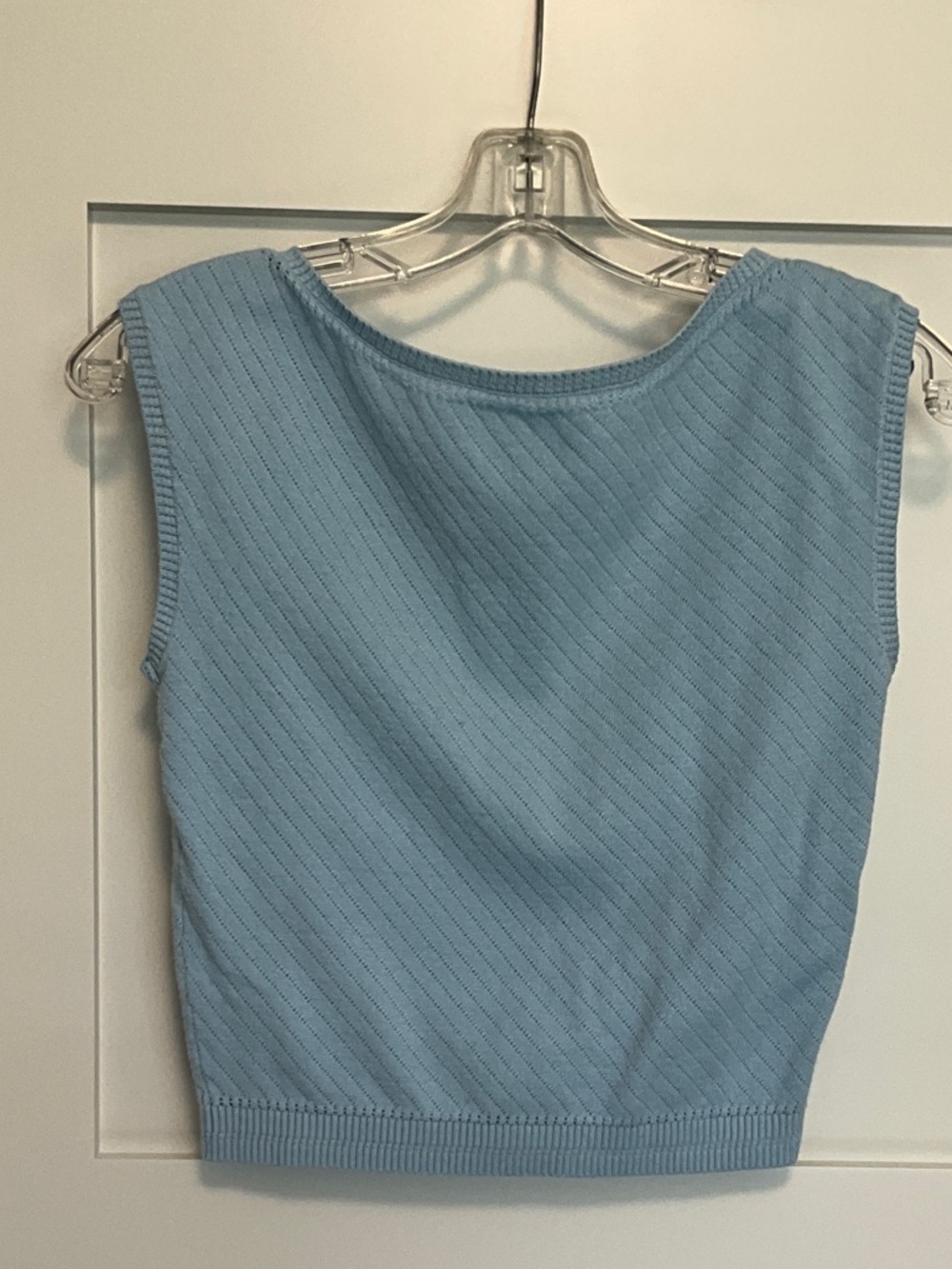 Edikted Light Blue Ribbed Sleeveless Knit Tank
